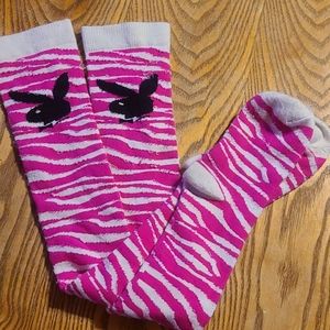 Playboy pink zebra thigh high